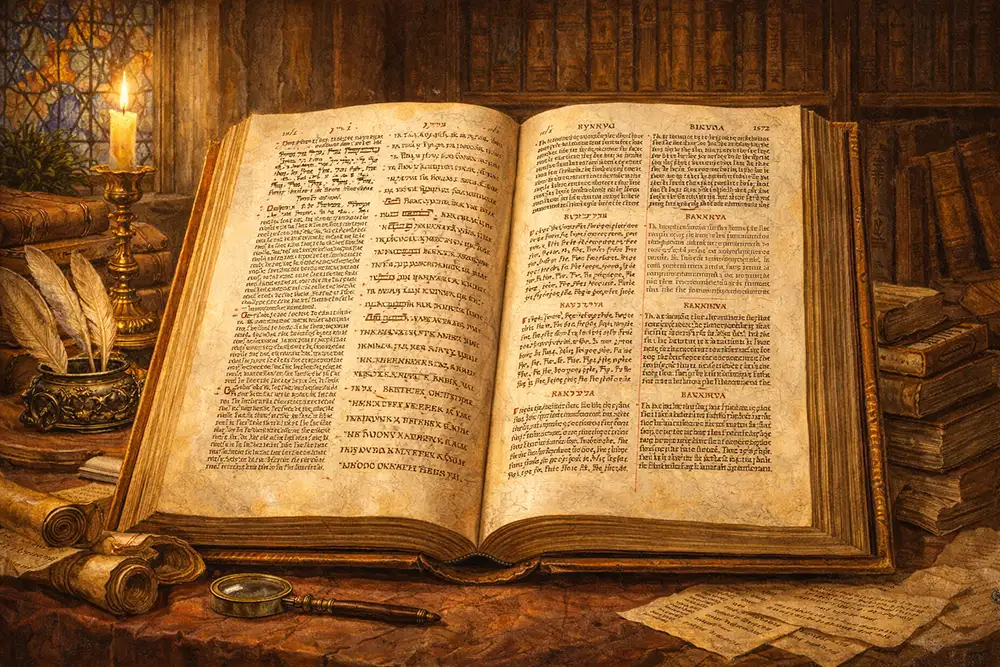 Poliglota Antwerpska — Biblia wydrukowana równolegle w pięciu językach: hebrajskim, greckim, aramejskim, syryjskim i łacińskim